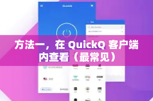 方法一，在 QuickQ 客户端内查看（最常见）