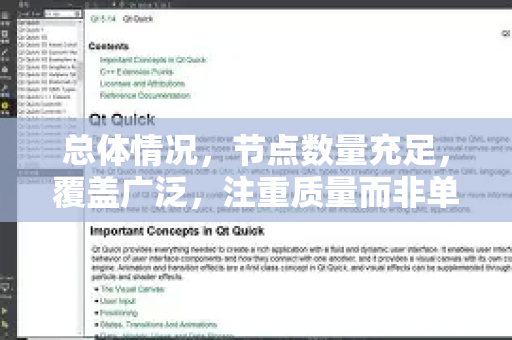 总体情况，节点数量充足，覆盖广泛，注重质量而非单纯追求数量